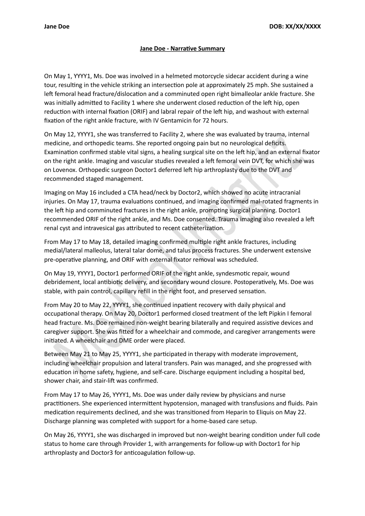 Narrative Summary Page 1